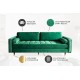 SOFA 3-OSOBOWA COSY VELVET ZIELONA 225 CM