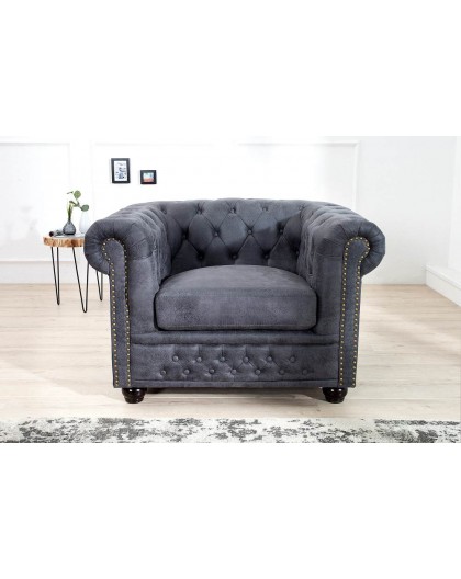 FOTEL CHESTERFIELD II ANTYCZNY SZARY