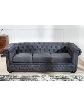 SOFA CHESTERFIELD II ANTYCZNY SZARY