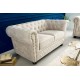 SOFA CHESTERFIELD 2-OSOBOWA WELUR BEŻOWY