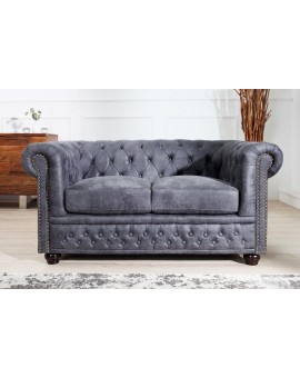 SOFA CHESTERFIELD 2-OSOBOWA II ANTYCZNY SZARY