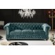 SOFA CHESTERFIELD 3-OSOBOWA WELUR PETROL
