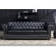SOFA CHESTERFIELD 3-OSOBOWA EKOSKÓRA CZARNA