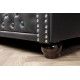 SOFA CHESTERFIELD 3-OSOBOWA EKOSKÓRA CZARNA