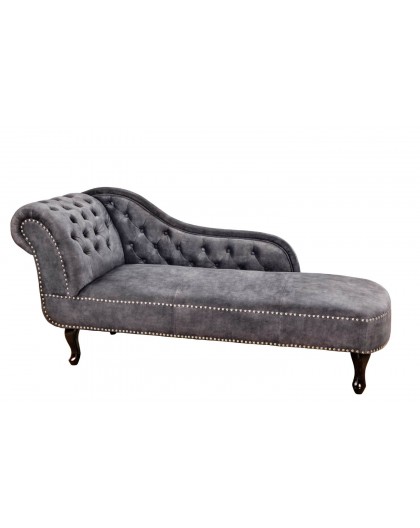 LEŻANKA CHESTERFIELD 170 CM WELUR SZARY