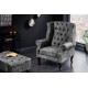 FOTEL CHESTERFIELD WELUR SZARY