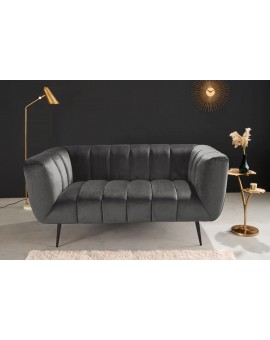 SOFA NOBLESSE 2-OSOBOWA 165CM WELUR CIEMNOSZARY