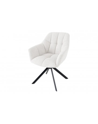 KRZESŁO OBROTOWE PAPILLON BOUCLE BIAŁE