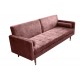 SOFA ROZKŁADANA COUTURE 196 CM WELUR RÓŻOWY