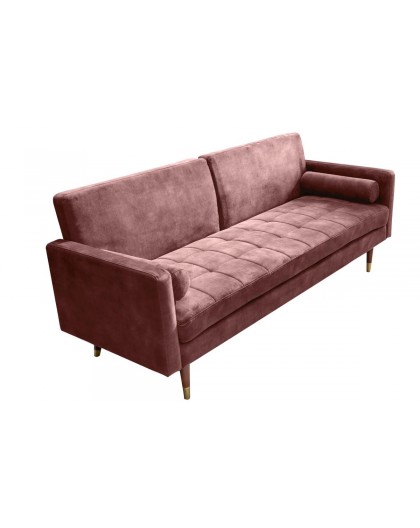 SOFA ROZKŁADANA COUTURE 196 CM WELUR RÓŻOWY