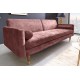 SOFA ROZKŁADANA COUTURE 196 CM WELUR RÓŻOWY