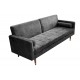 SOFA ROZKŁADANA COUTURE 196 CM WELUR SZARY