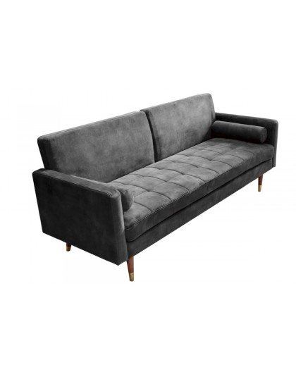 SOFA ROZKŁADANA COUTURE 196 CM WELUR SZARY