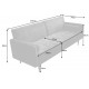 SOFA ROZKŁADANA COUTURE 196 CM WELUR SZARY