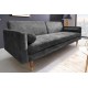 SOFA ROZKŁADANA COUTURE 196 CM WELUR SZARY