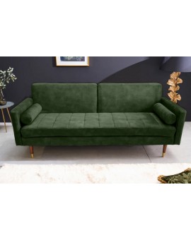 SOFA ROZKŁADANA COUTURE 196 CM WELUR ZIELONY