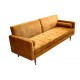 SOFA ROZKŁADANA COUTURE 196 CM MUSZTARDOWY WELUR