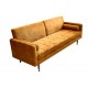 SOFA ROZKŁADANA COUTURE 196 CM WELUR MUSZTARDOWY