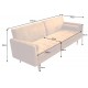 SOFA ROZKŁADANA COUTURE 196 CM WELUR MUSZTARDOWY