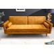 SOFA ROZKŁADANA COUTURE 196 CM WELUR MUSZTARDOWY