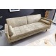 SOFA ROZKŁADANA COUTURE 196 CM WELUR BEŻOWY