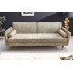 SOFA ROZKŁADANA COUTURE 196 CM WELUR BEŻOWY