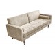 SOFA ROZKŁADANA COUTURE 196 CM WELUR BEŻOWY