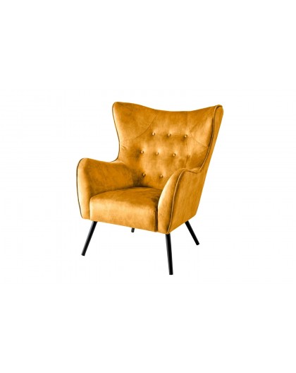 FOTEL AMSTERDAM MUSZTARDOWY WELUR