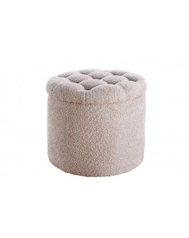 PUF MODERN BAROCK STORAGE 50 CM  BOUCLE BEŻOWY