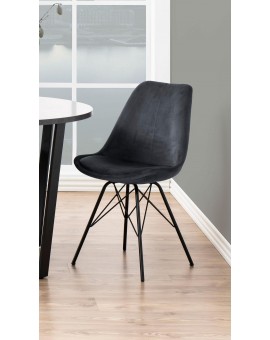 KRZESŁO ERIS WELUR CIEMNOSZARE
