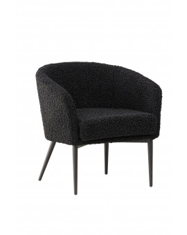 FOTEL PUSZYSTY TEDDY CZARNY BOUCLE