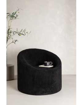 FOTEL WARRENA CZARNY BOUCLE