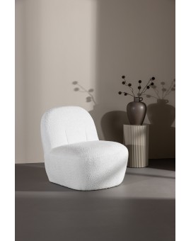 FOTEL MAHLA BIAŁY BOUCLE