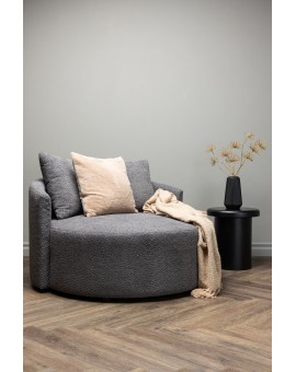 Sofa Kelso okrągła szara boucle
