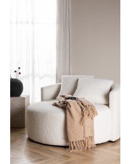 Sofa Kelso okrągła biała boucle