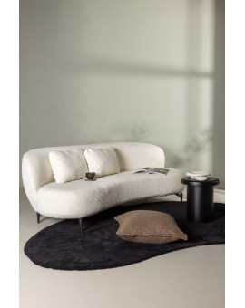 Sofa trzyosobowa Luna Biała Boucle 224cm