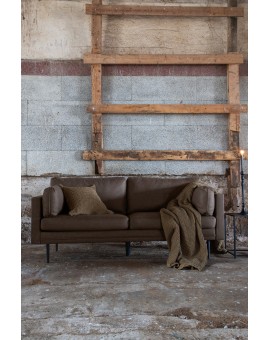 Sofa trzyosobowa Boom brązowa mikrofibra 203cm