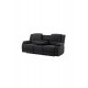 Sofa rozkładana Singapore trzyosobowa Czarna 218cm