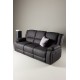 Sofa rozkładana Singapore trzyosobowa Czarna 218cm