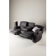 Sofa rozkładana Singapore trzyosobowa Czarna 218cm