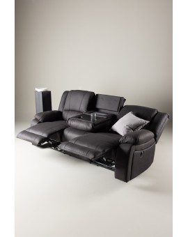 Sofa rozkładana Singapore trzyosobowa Czarna 218cm