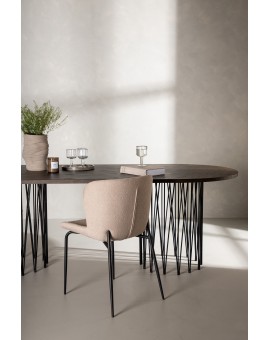 ST&Oacute;Ł DO JADALNI OWALNY STONE 220X100CM BRĄZOWY 