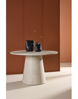 STÓŁ DO JADALNI LANZO 120CM BEŻOWY MARMUR