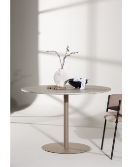 STÓŁ DO JADALNI LYCKE 110CM BEŻOWY MARMUR